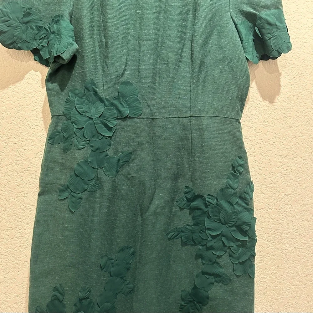 NWT Antonio Melani Willow Floral Applique Mock Neck Short Sleeve Midi Dress - Picture 5 of 9